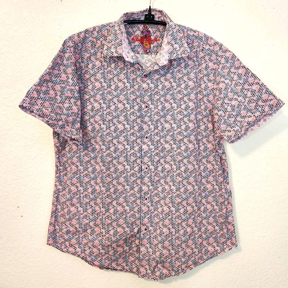 Robert Graham‎ Men's Russellville Short-Sleeve Geometric Shirt, Size L